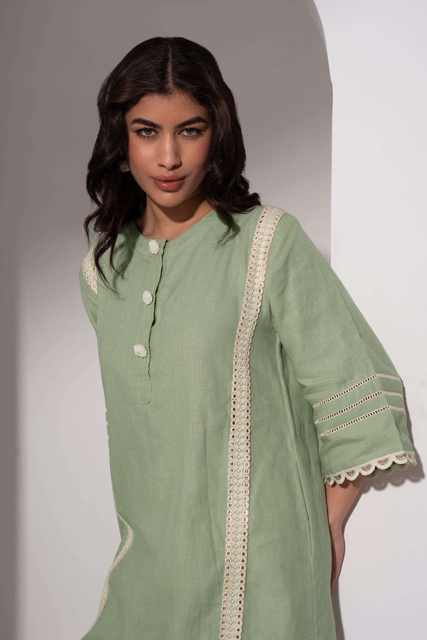 Mint Green A-line Oversized Kurta