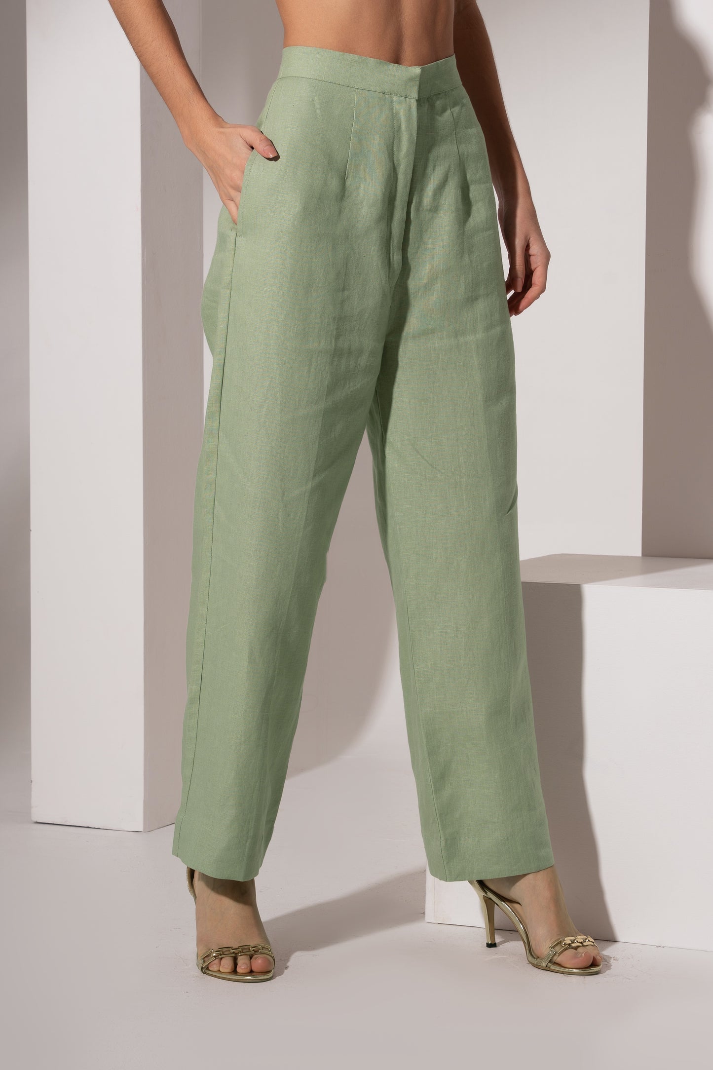 Mint Green Straight-Fit Pant