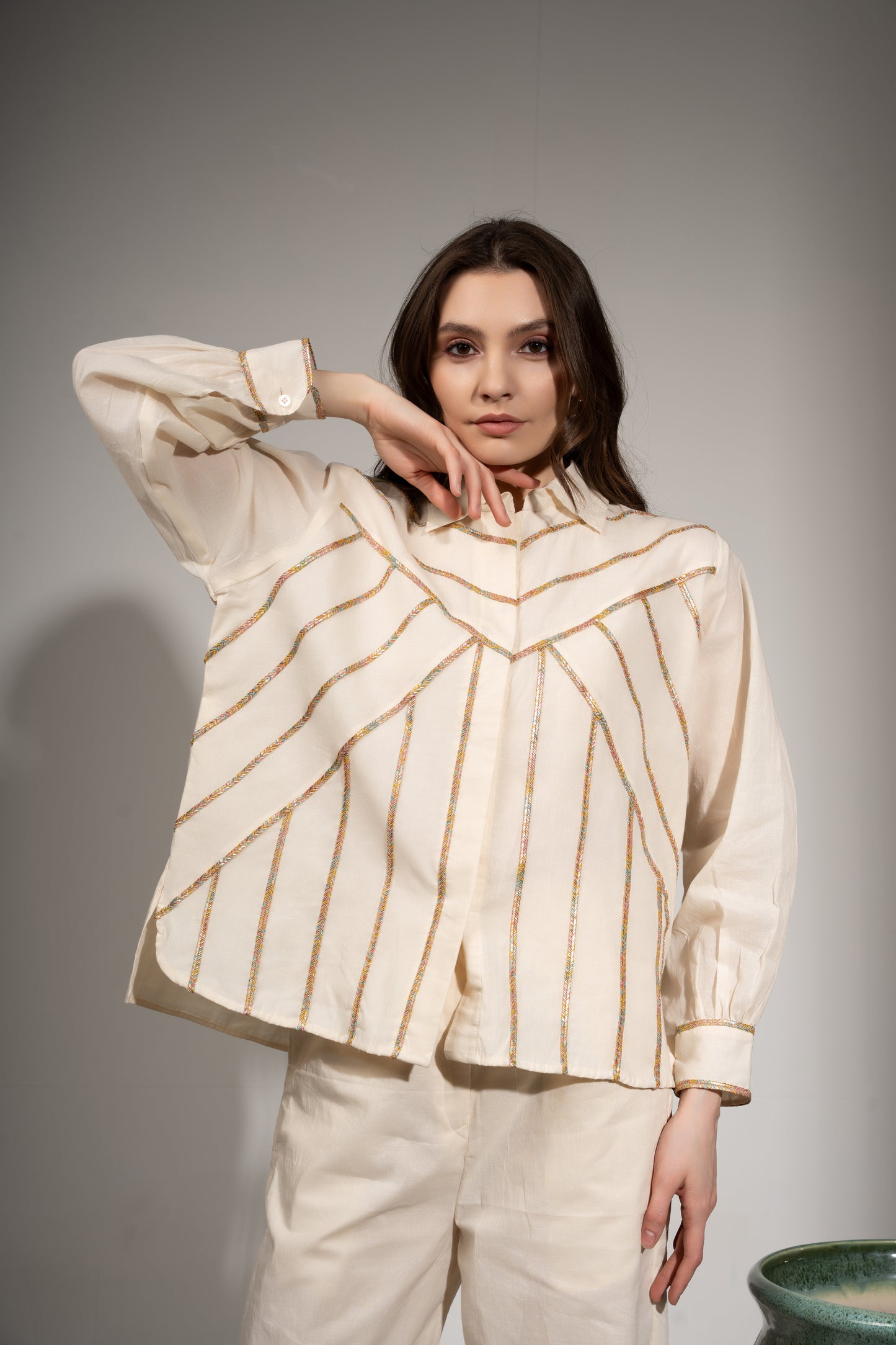Panelled Shirt and Shorts Set