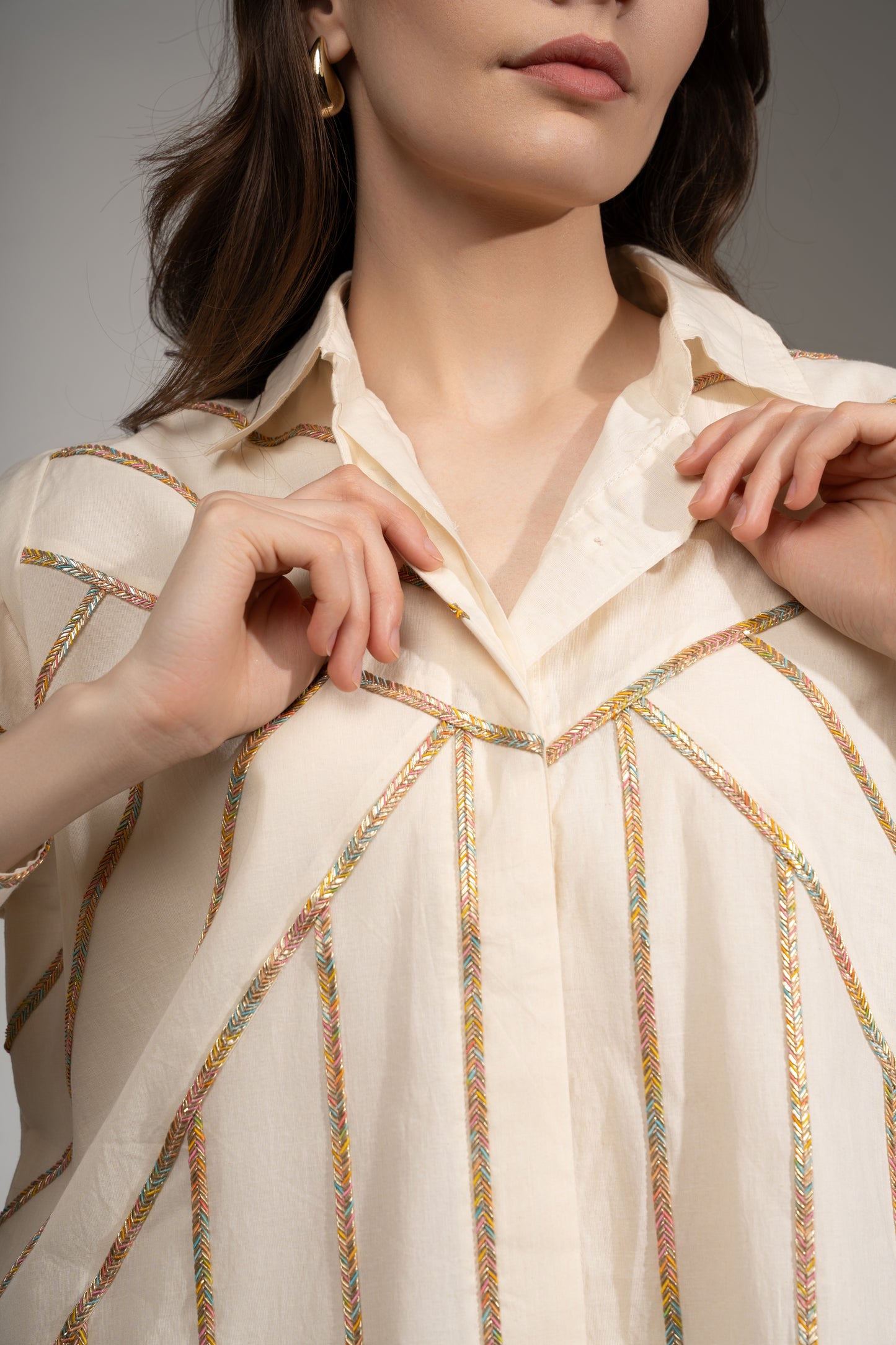 Panelled Shirt and Shorts Set