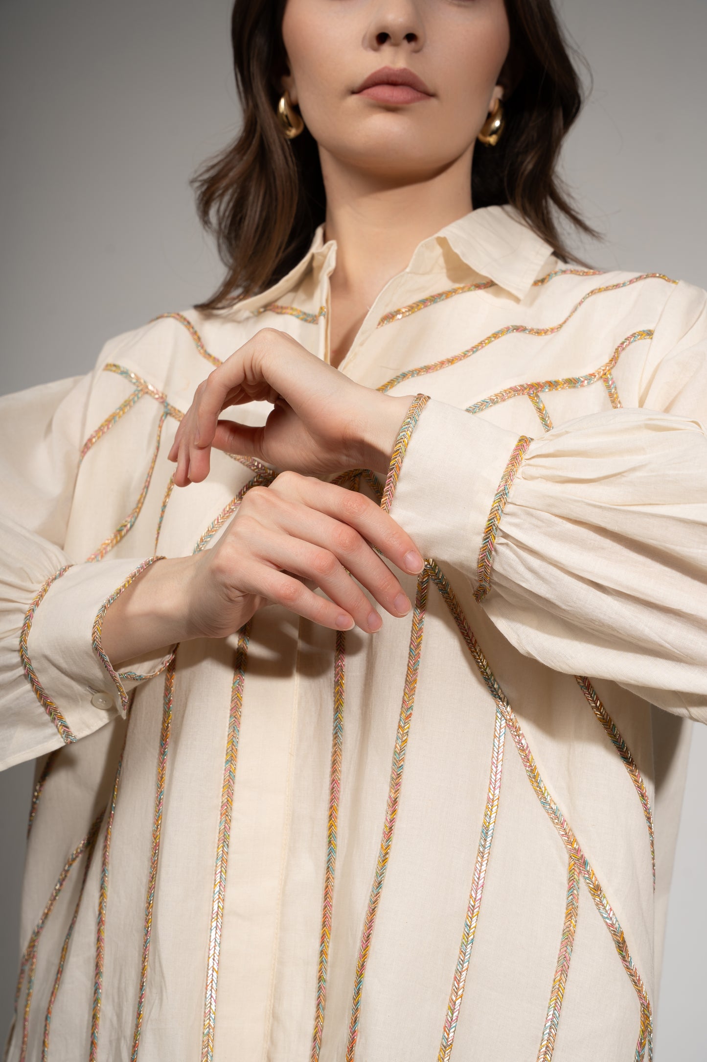 Panelled Shirt and Shorts Set