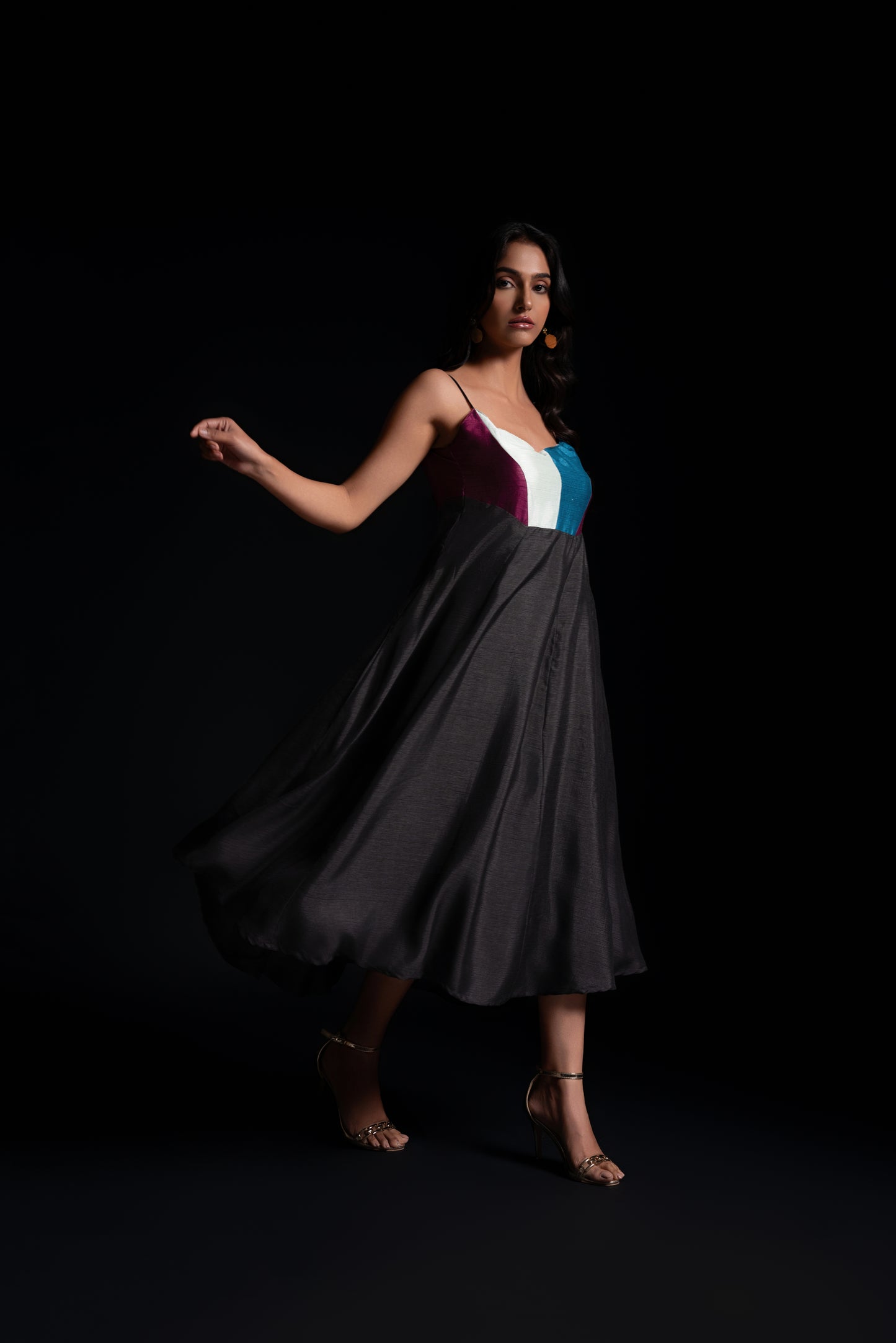 Fit and Flare Panelled Dress