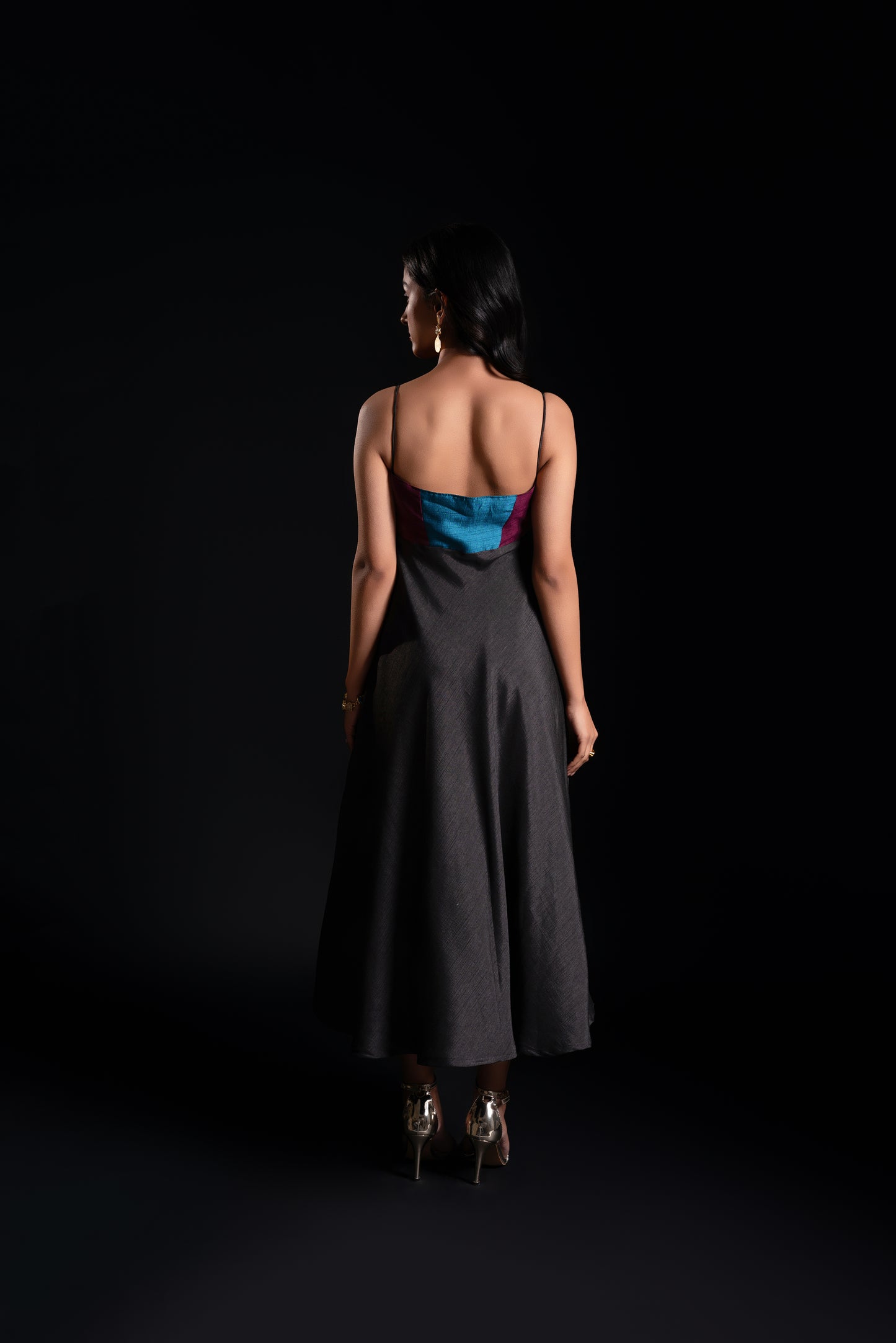 Fit and Flare Panelled Dress
