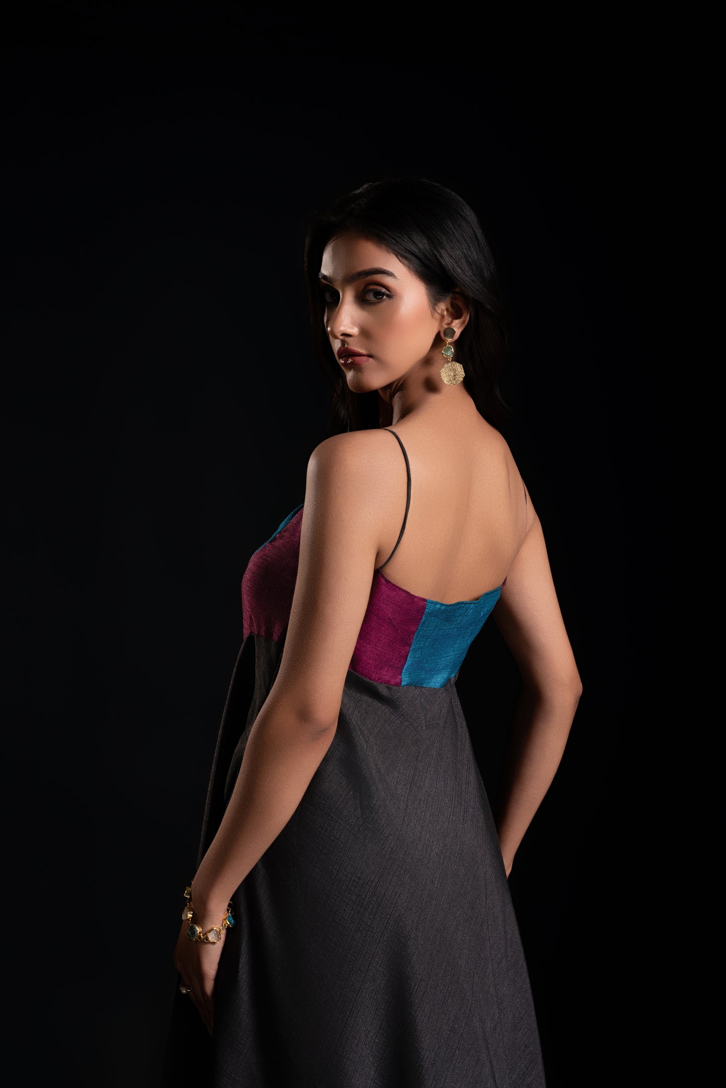 Fit and Flare Panelled Dress