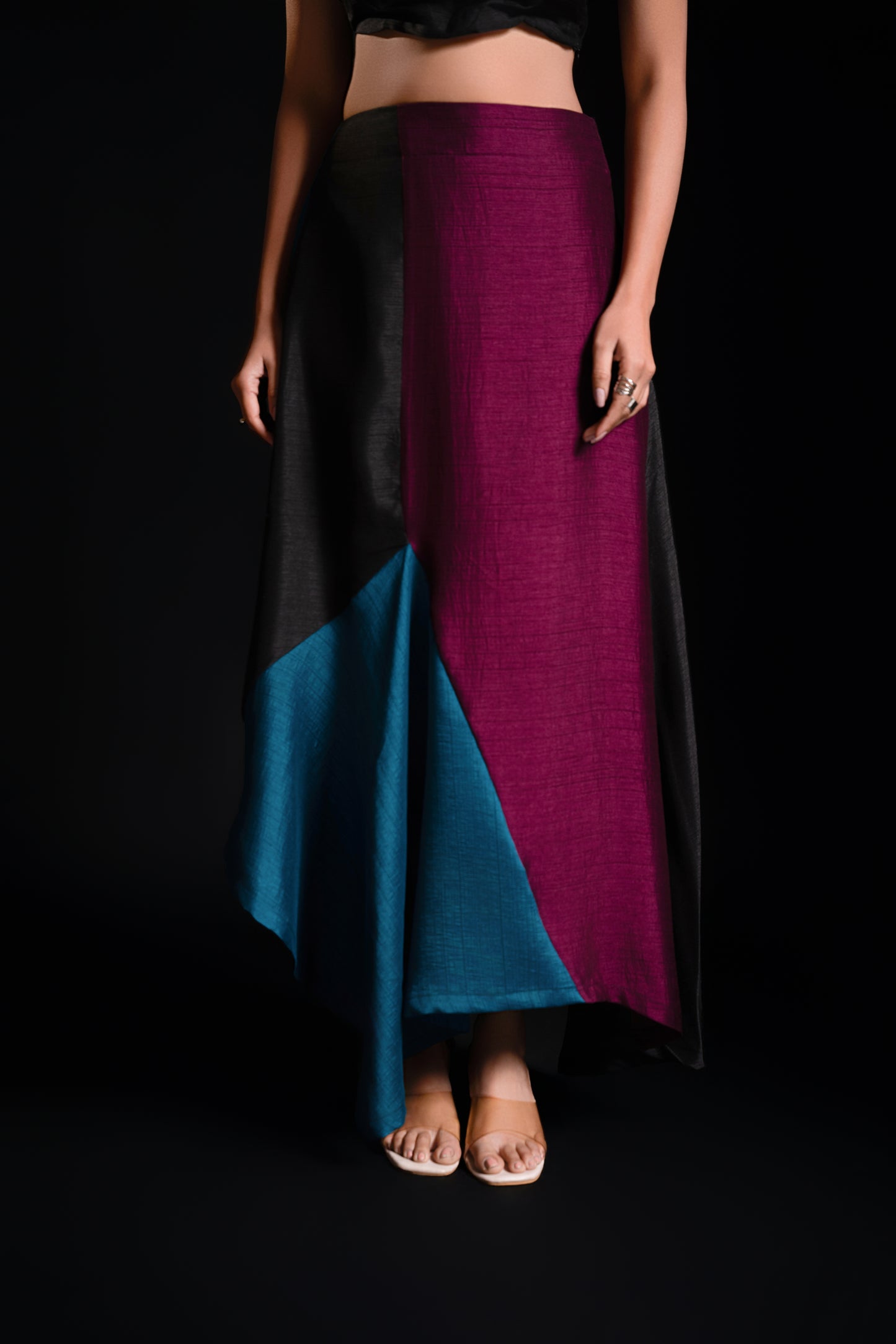 Asymmetric Panelled Skirt