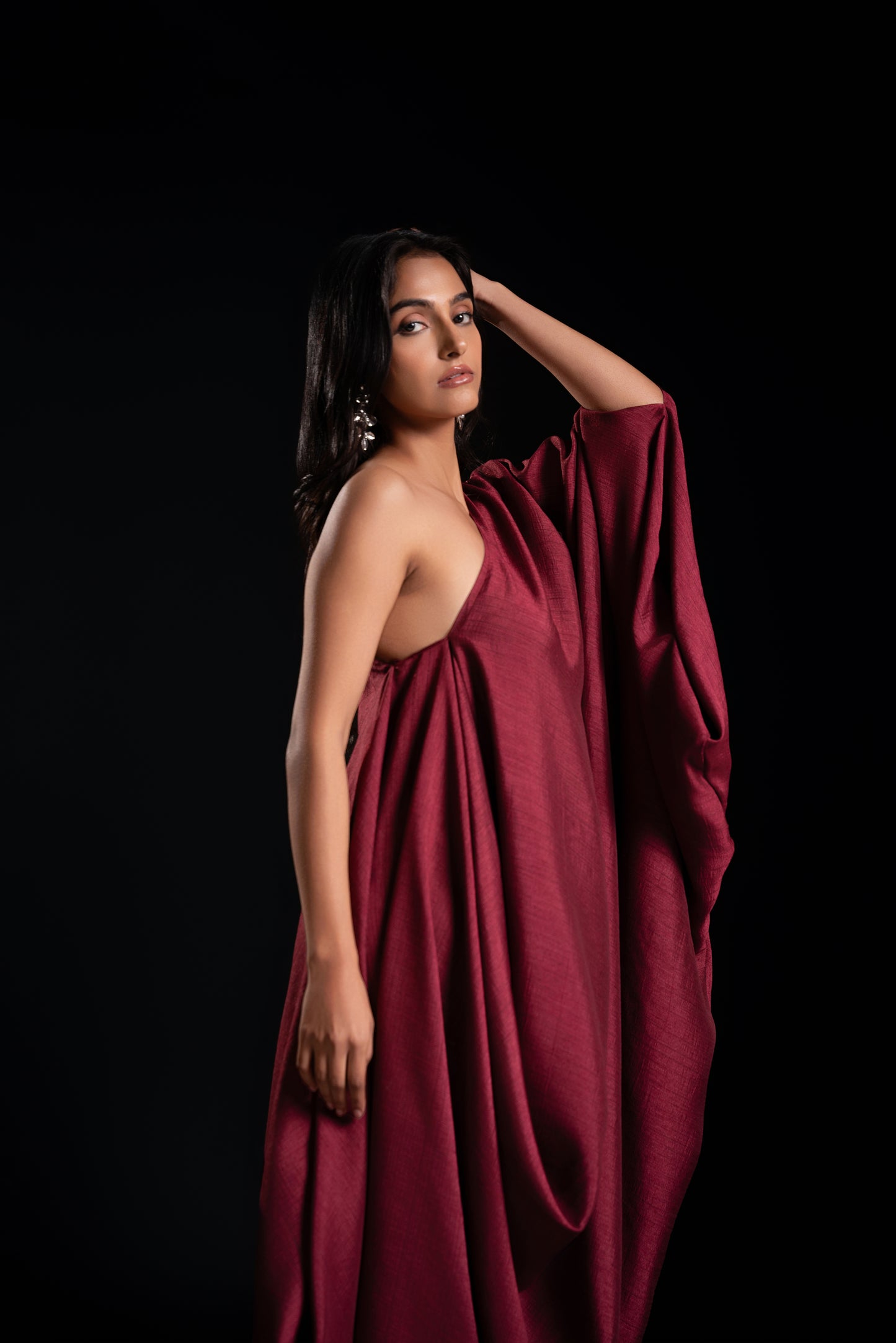 One-Shoulder Cowl Drape