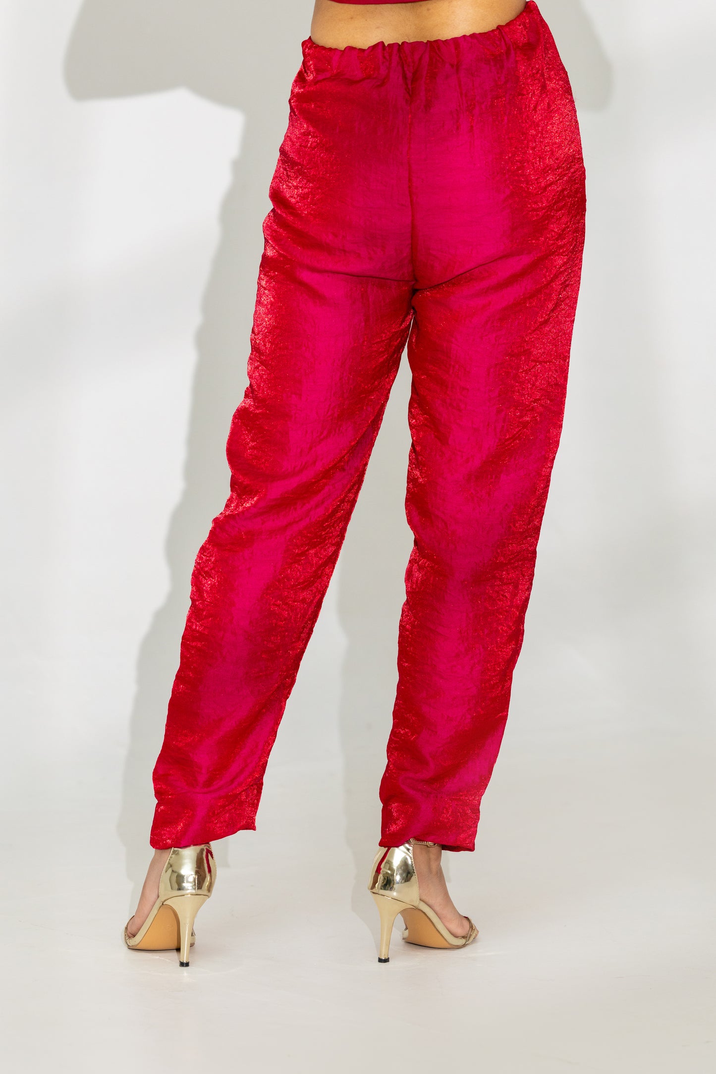 Hot Pink Asymmetrical Kaftan Kurta and Pant Set