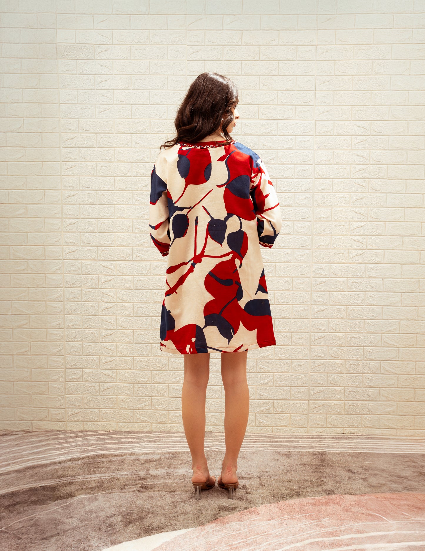 Relaxed-Fit Printed Short Dress