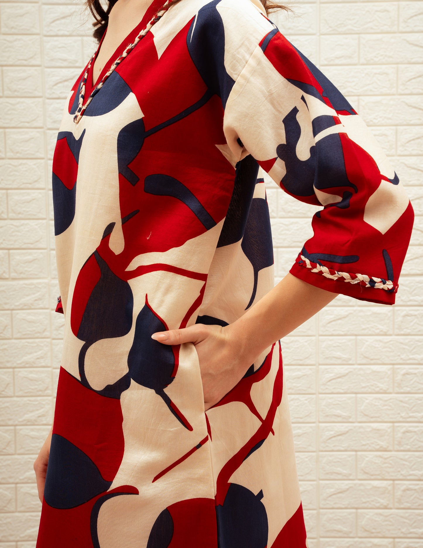 Relaxed-Fit Printed Short Dress