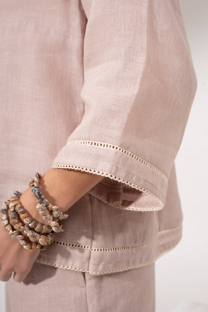 Powder Pink Overlap Neck Top