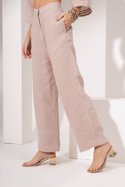 Powder Pink Straight-Fit Pant