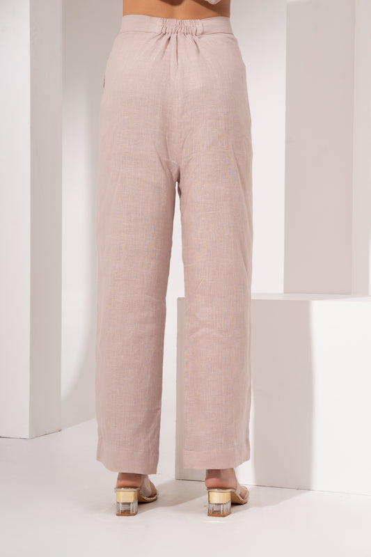 Powder Pink Straight-Fit Pant
