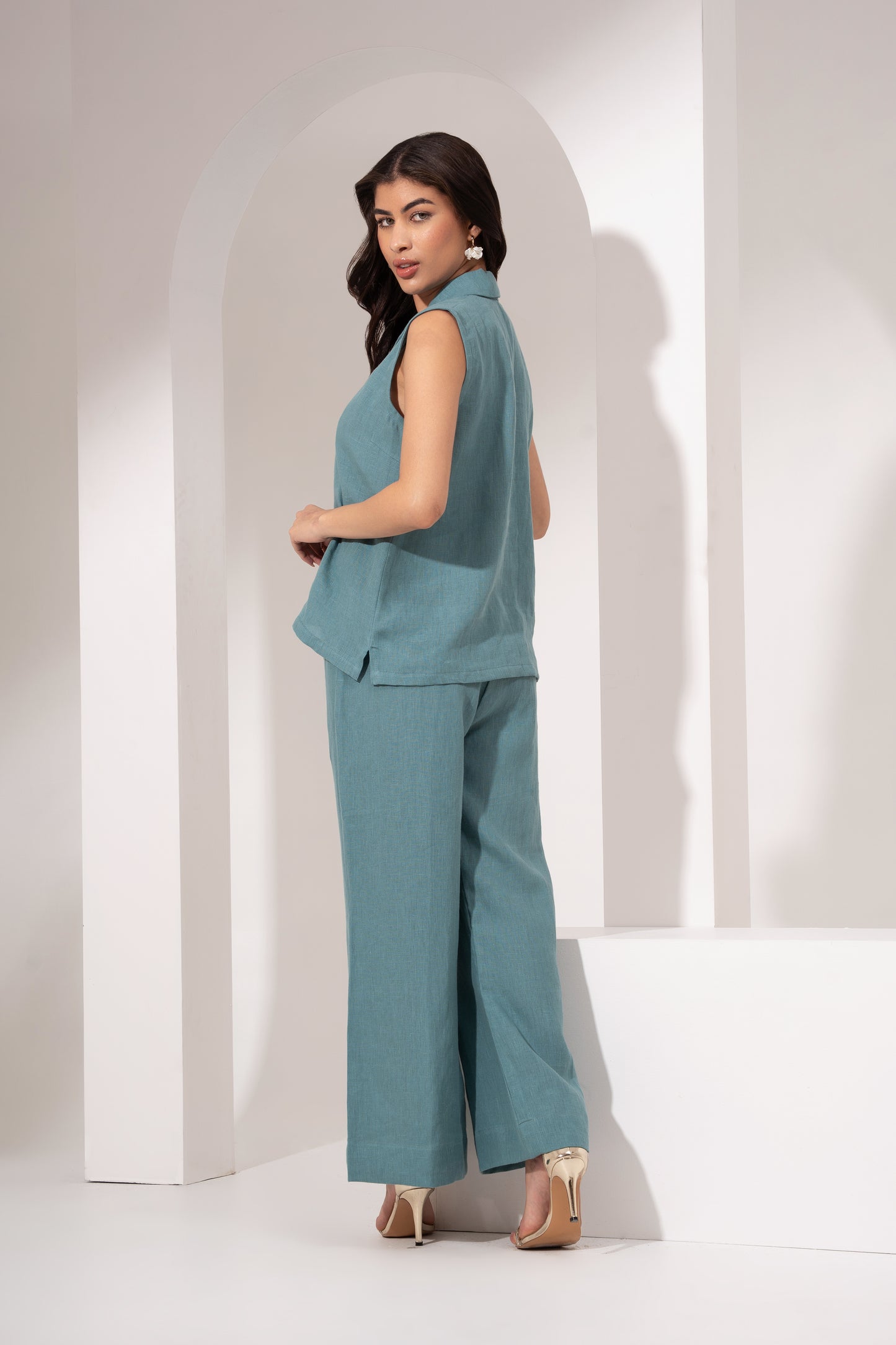 Teal Blue Sleeveless Shirt
