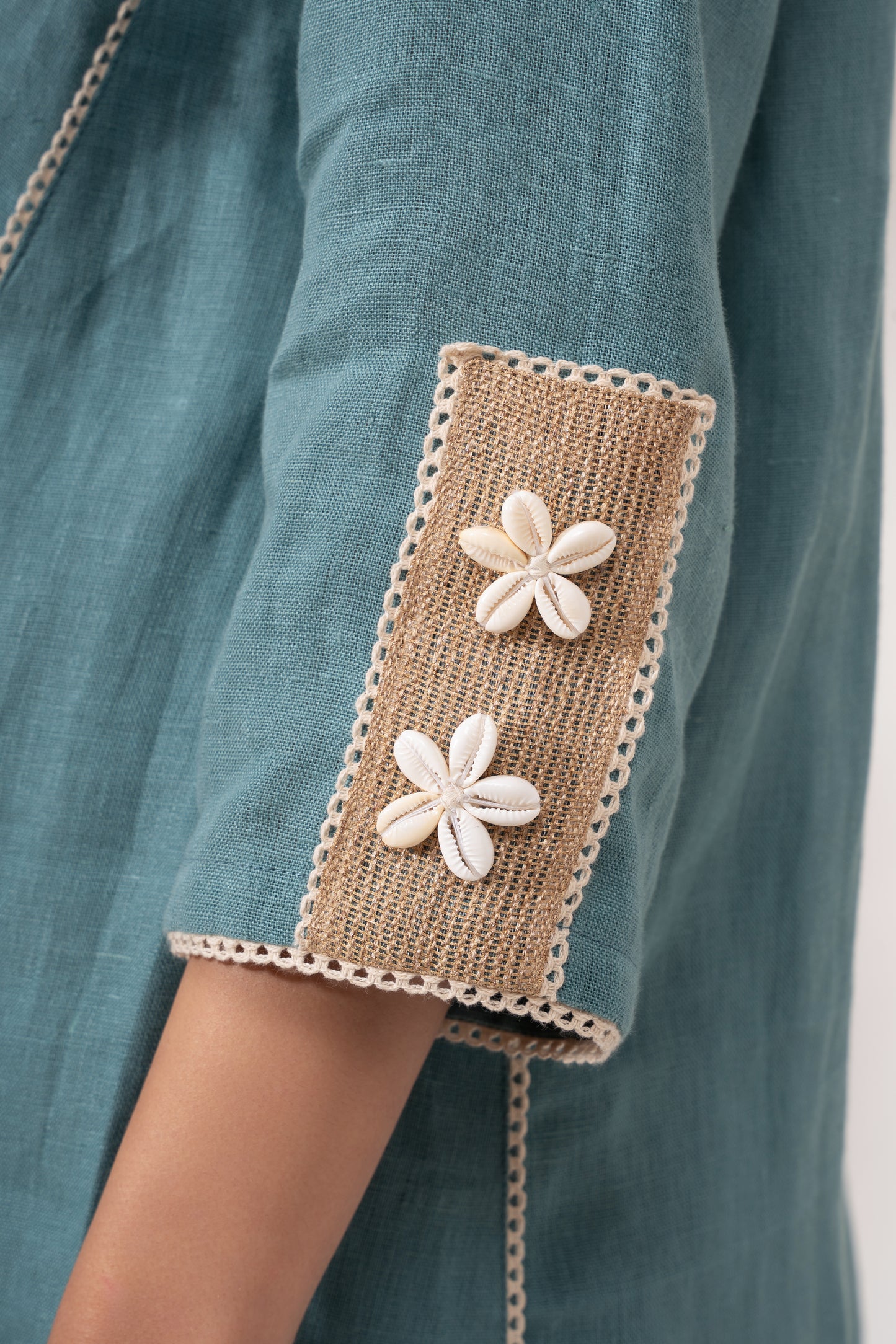 Teal Blue Panelled Top