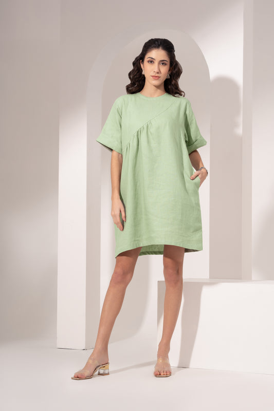 Mint Green Gathered Oversized Tunic