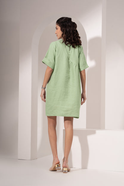 Mint Green Gathered Oversized Tunic