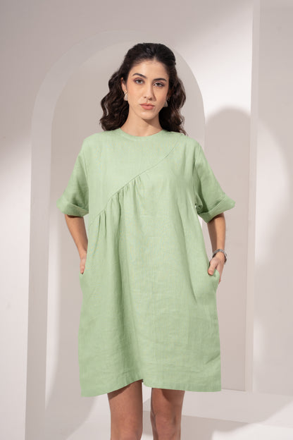 Mint Green Gathered Oversized Tunic