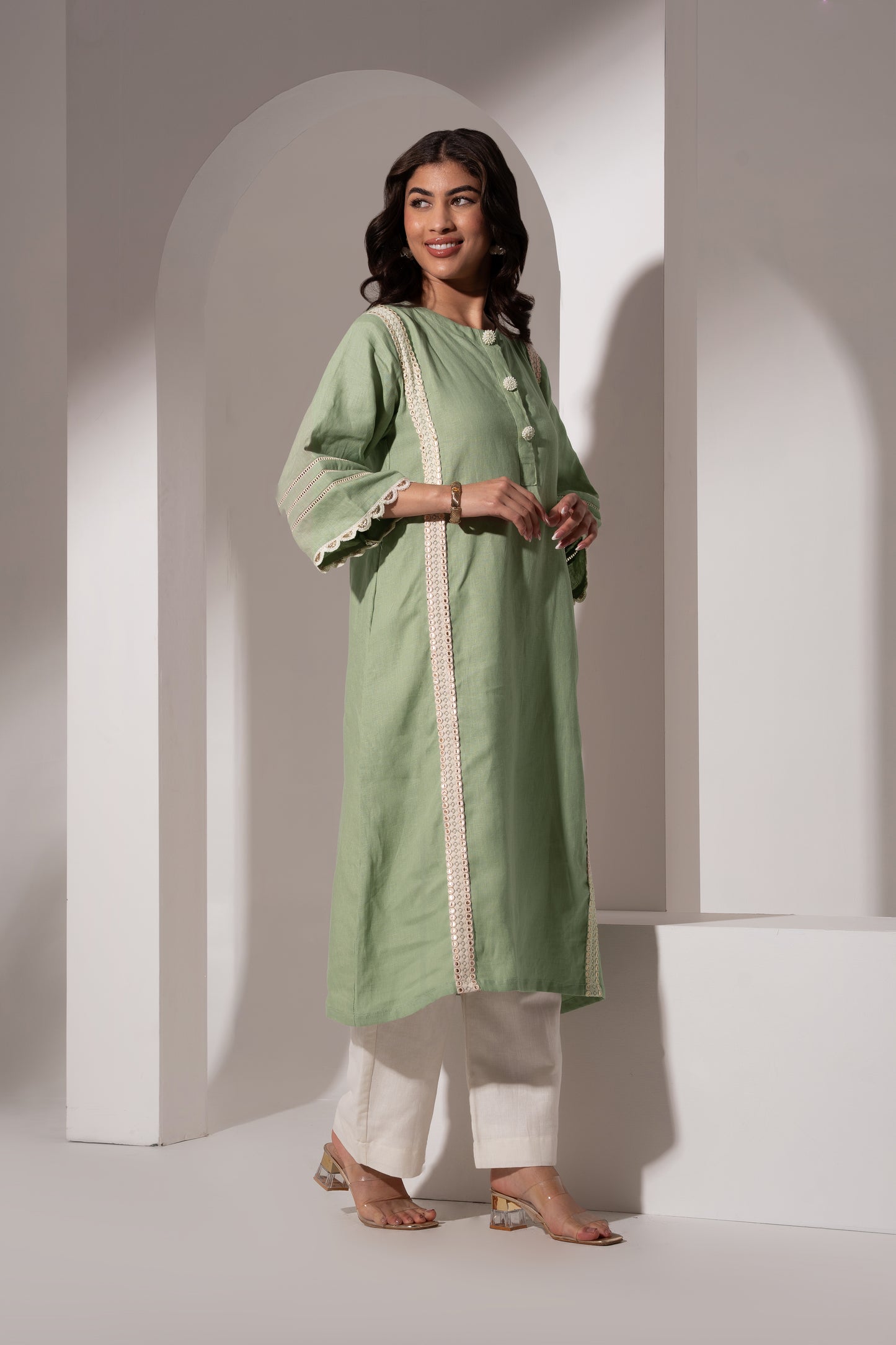 Mint Green A-line Oversized Kurta