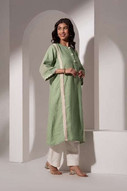 Mint Green A-line Oversized Kurta