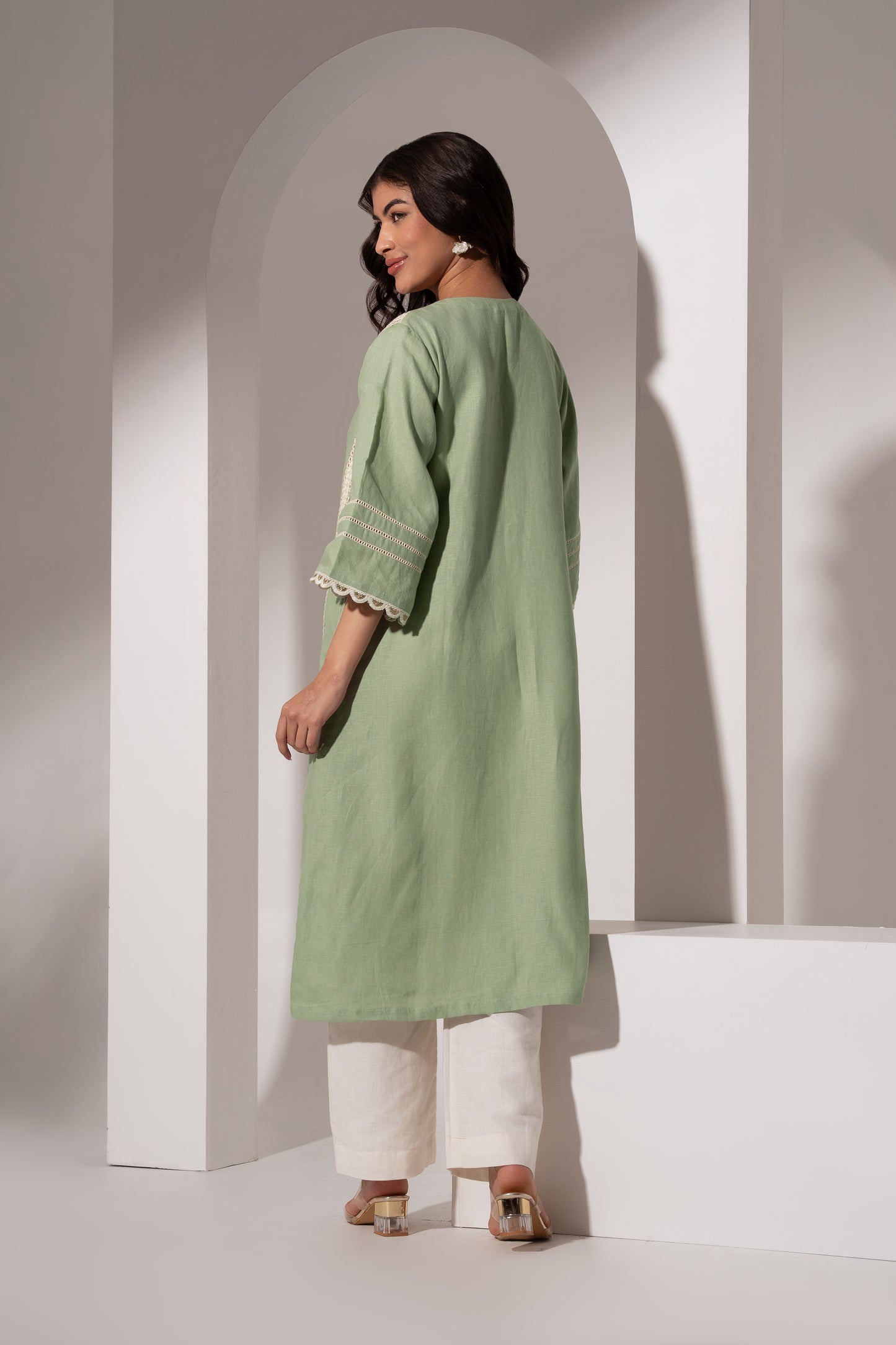Mint Green A-line Oversized Kurta