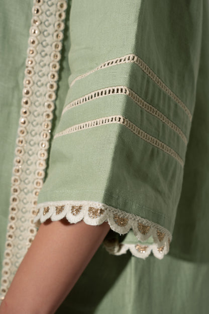 Mint Green A-line Oversized Kurta