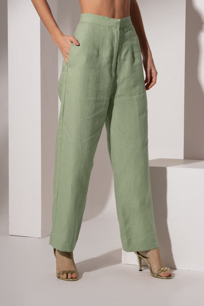Mint Green Straight-Fit Pant