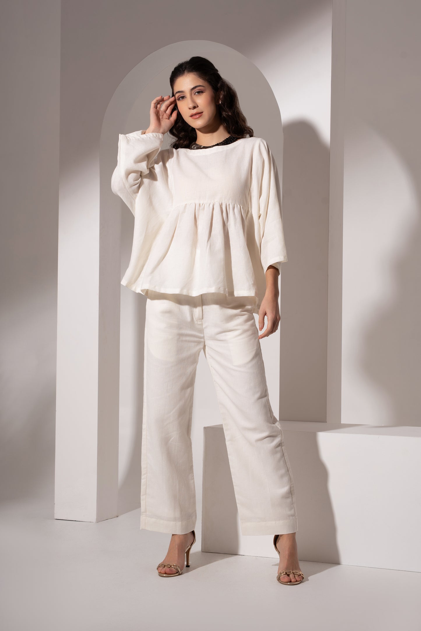 Off-White Gathered Kaftan Top