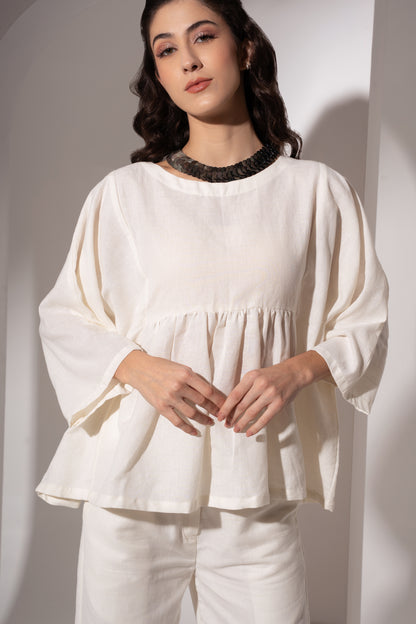 Off-White Gathered Kaftan Top