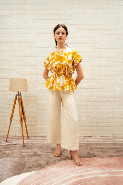 Printed Elasticated Kaftan Top