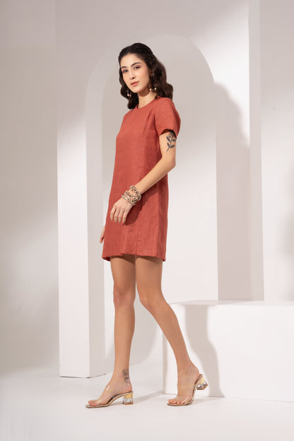 Blush Red Shift Dress