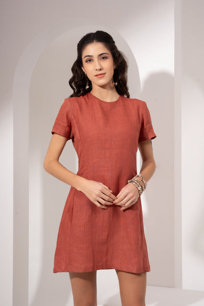 Blush Red Shift Dress
