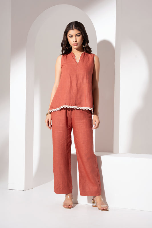 Blush Red Sleeveless Top