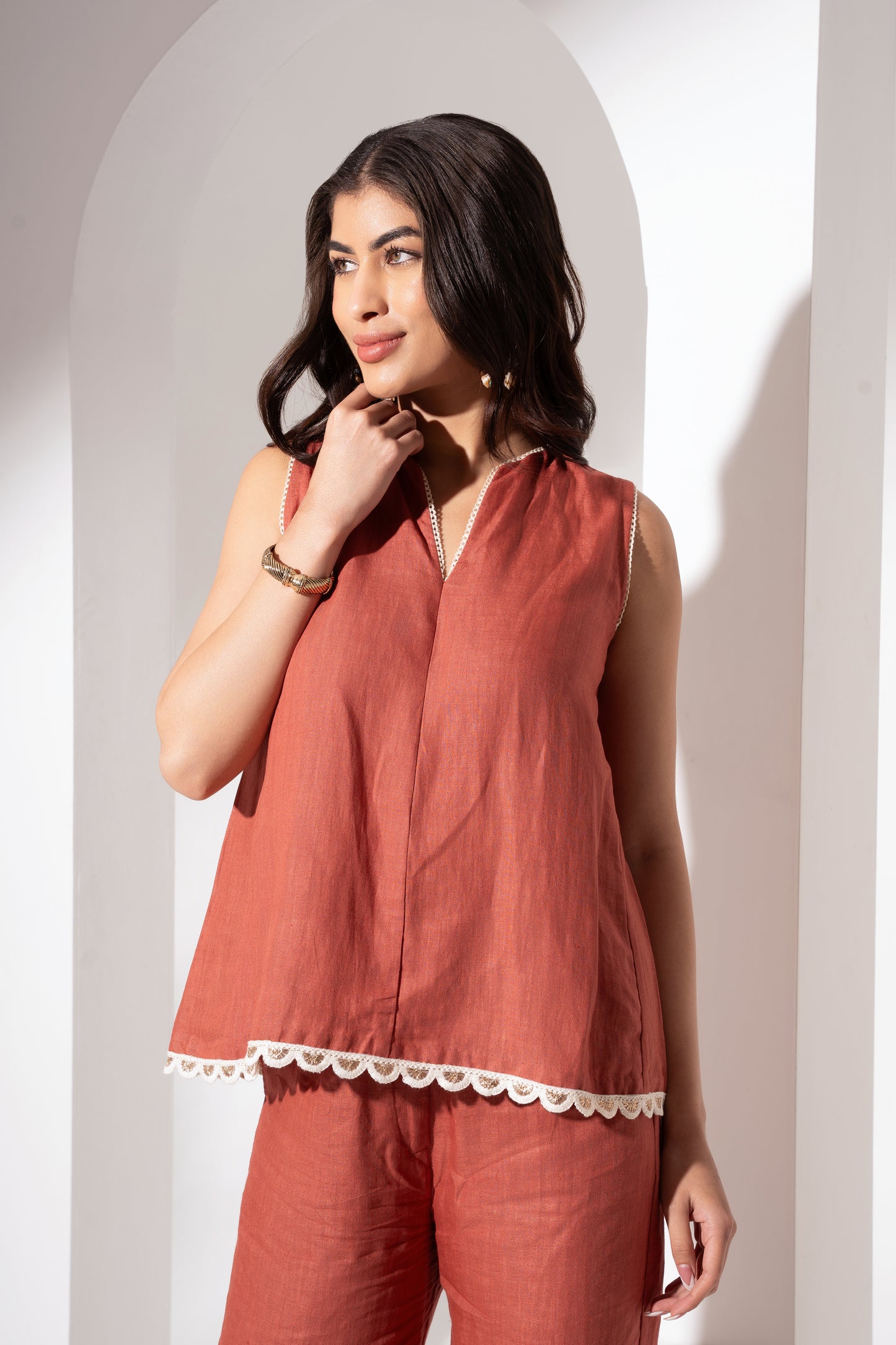 Blush Red Sleeveless Top