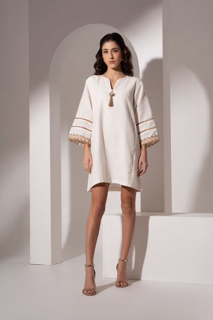 Off-White Panelled Short Dress