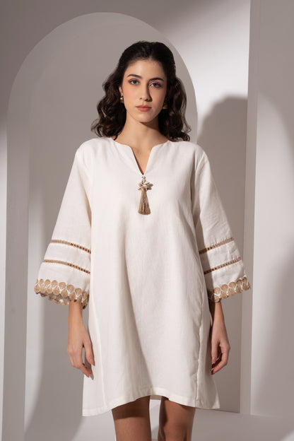 Off-White Panelled Short Dress