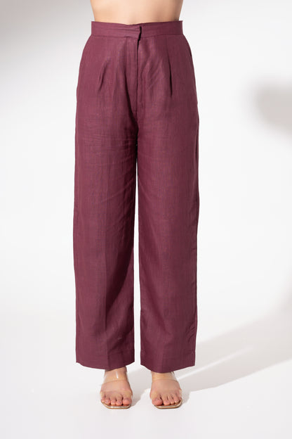 Wine Straight-Fit Pant