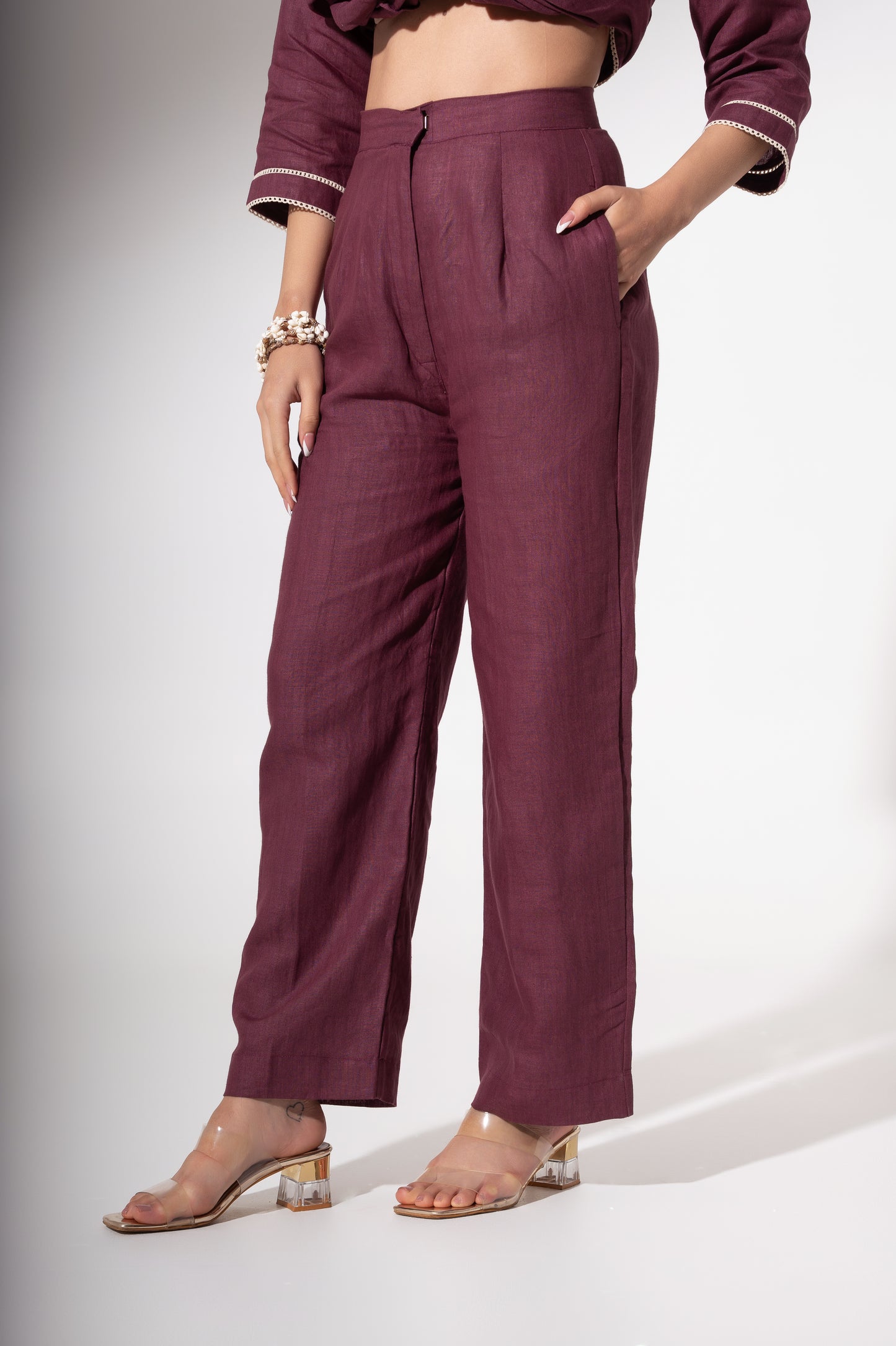 Wine Straight-Fit Pant