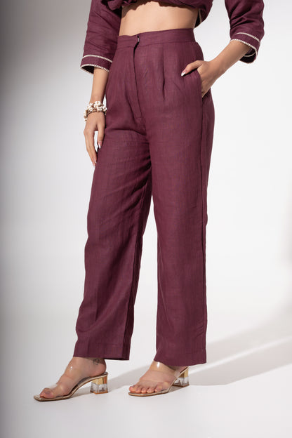 Wine Straight-Fit Pant