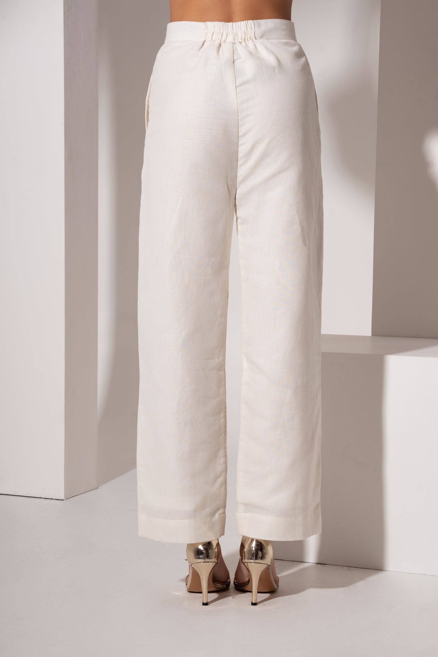Off-White Straight-Fit Linen Pant