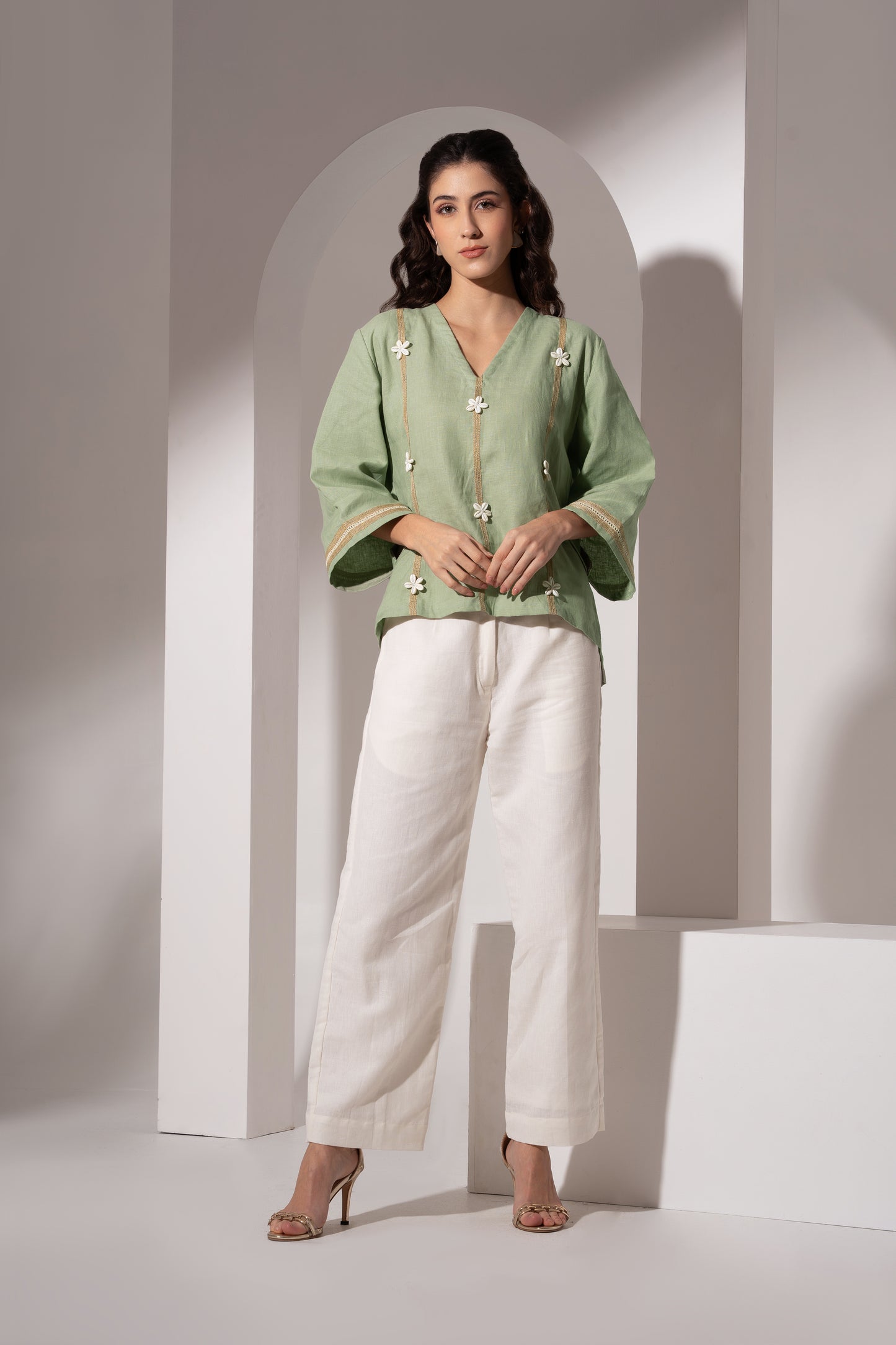 Off-White Straight-Fit Linen Pant