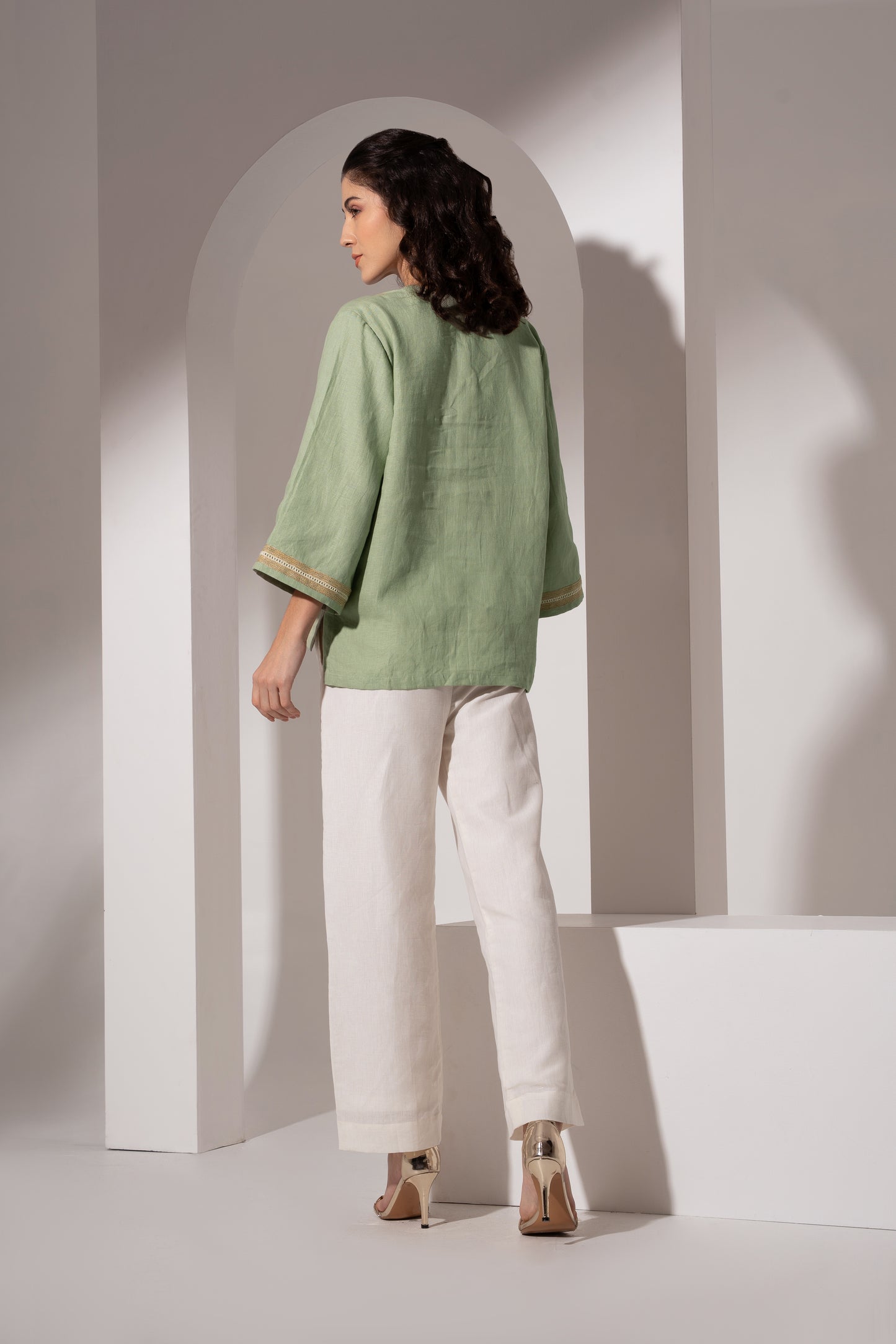 Off-White Straight-Fit Linen Pant
