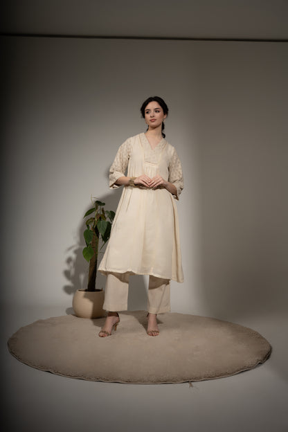 Cotton Linen Straight-Fit Pants