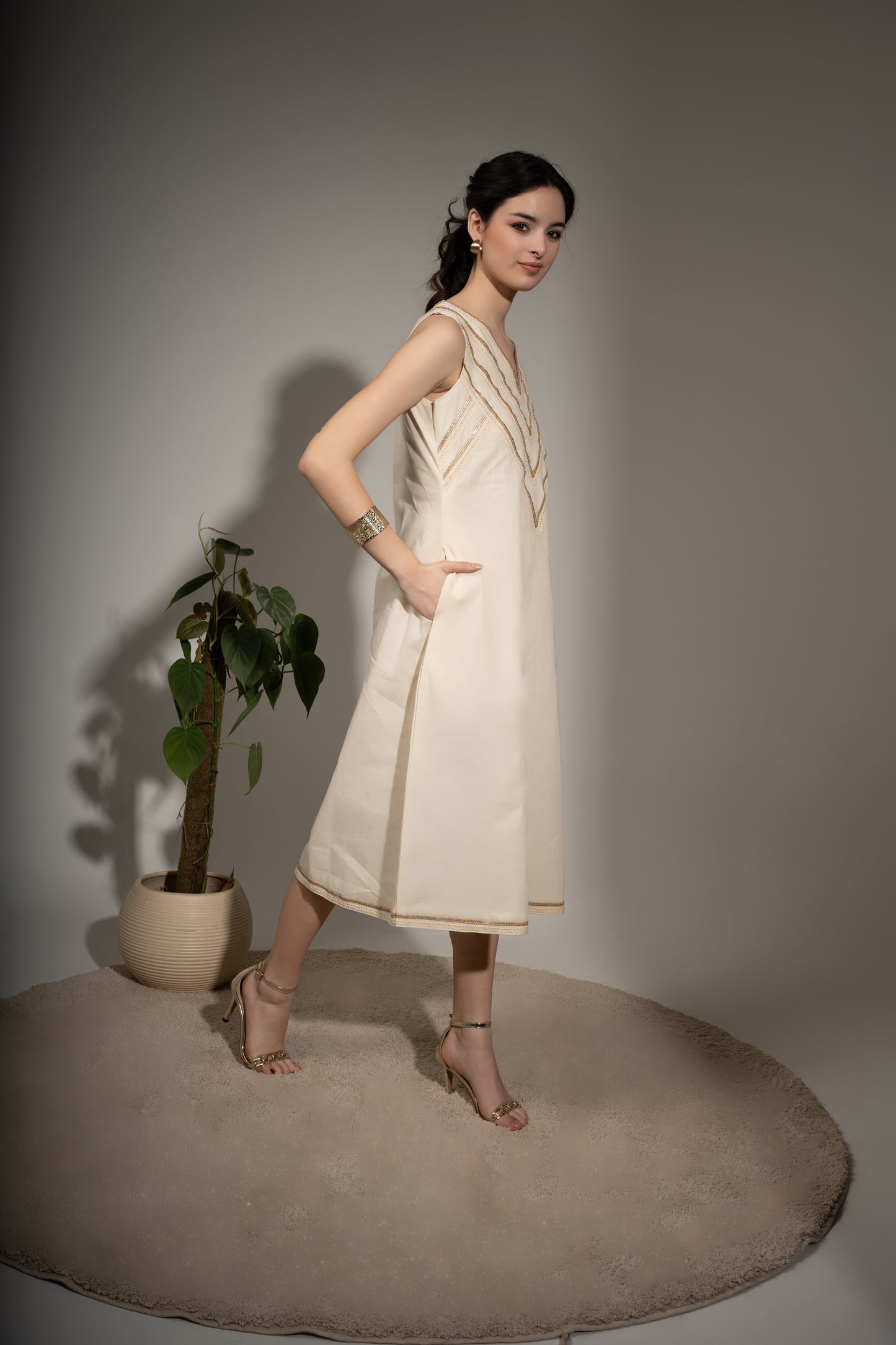 Sleeveless A-Line Dress