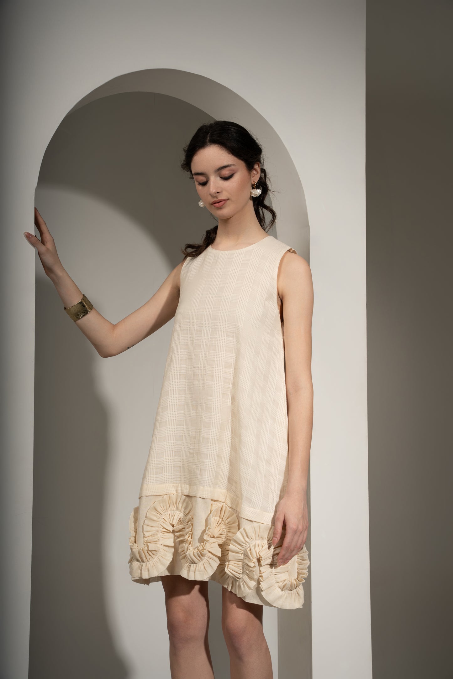 Ruffle Hem Short Dress