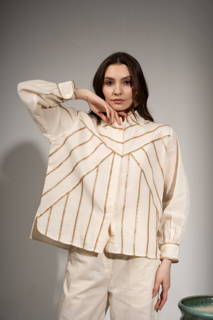 Panelled Shirt and Shorts Set
