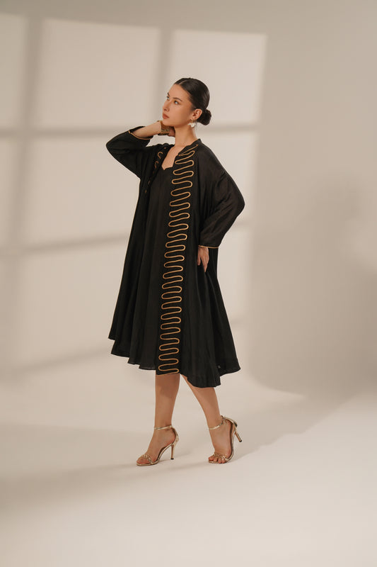 Front Open Overlay With Bias Cut Dress