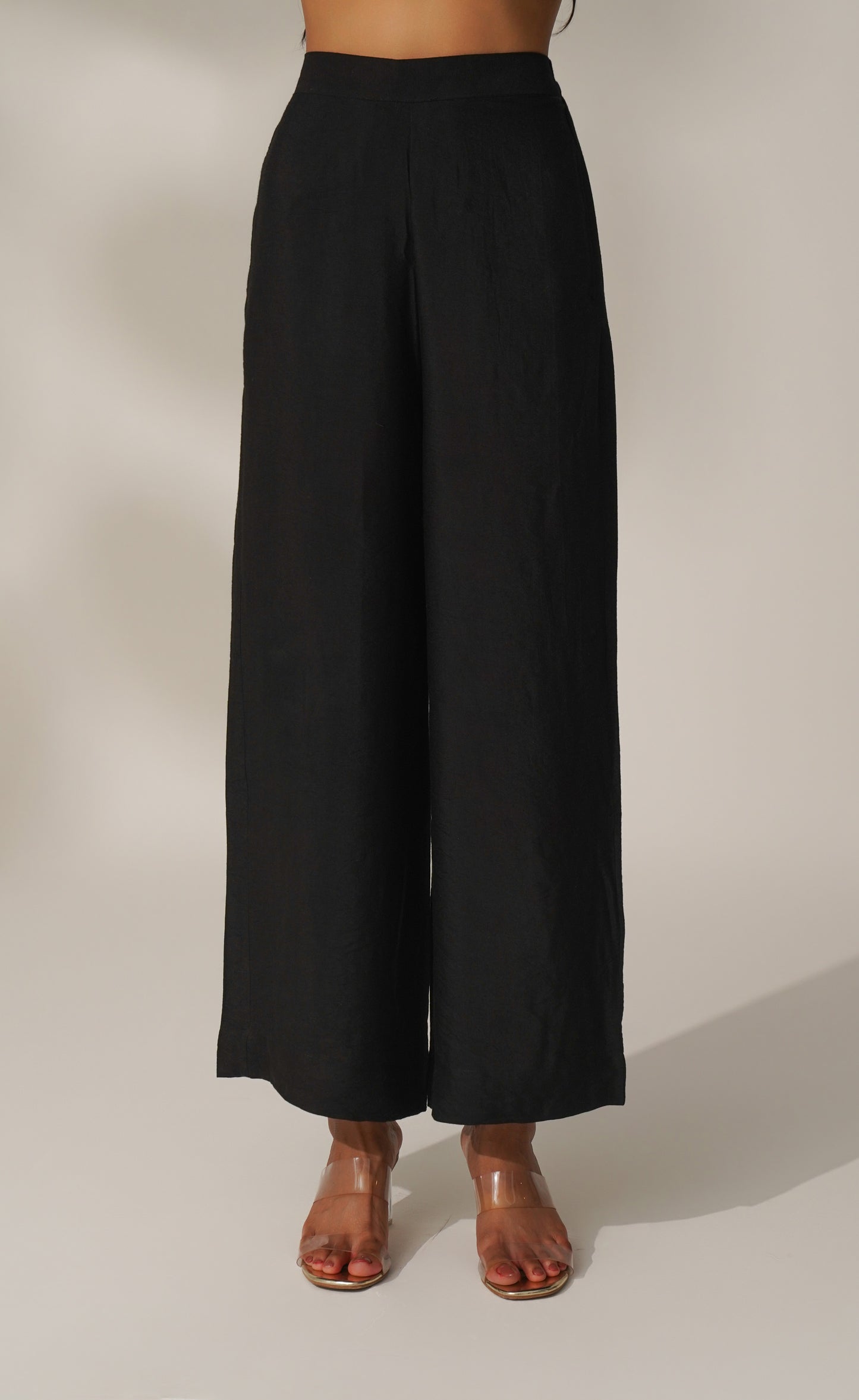 High Waisted Wide Leg Pant (Black)