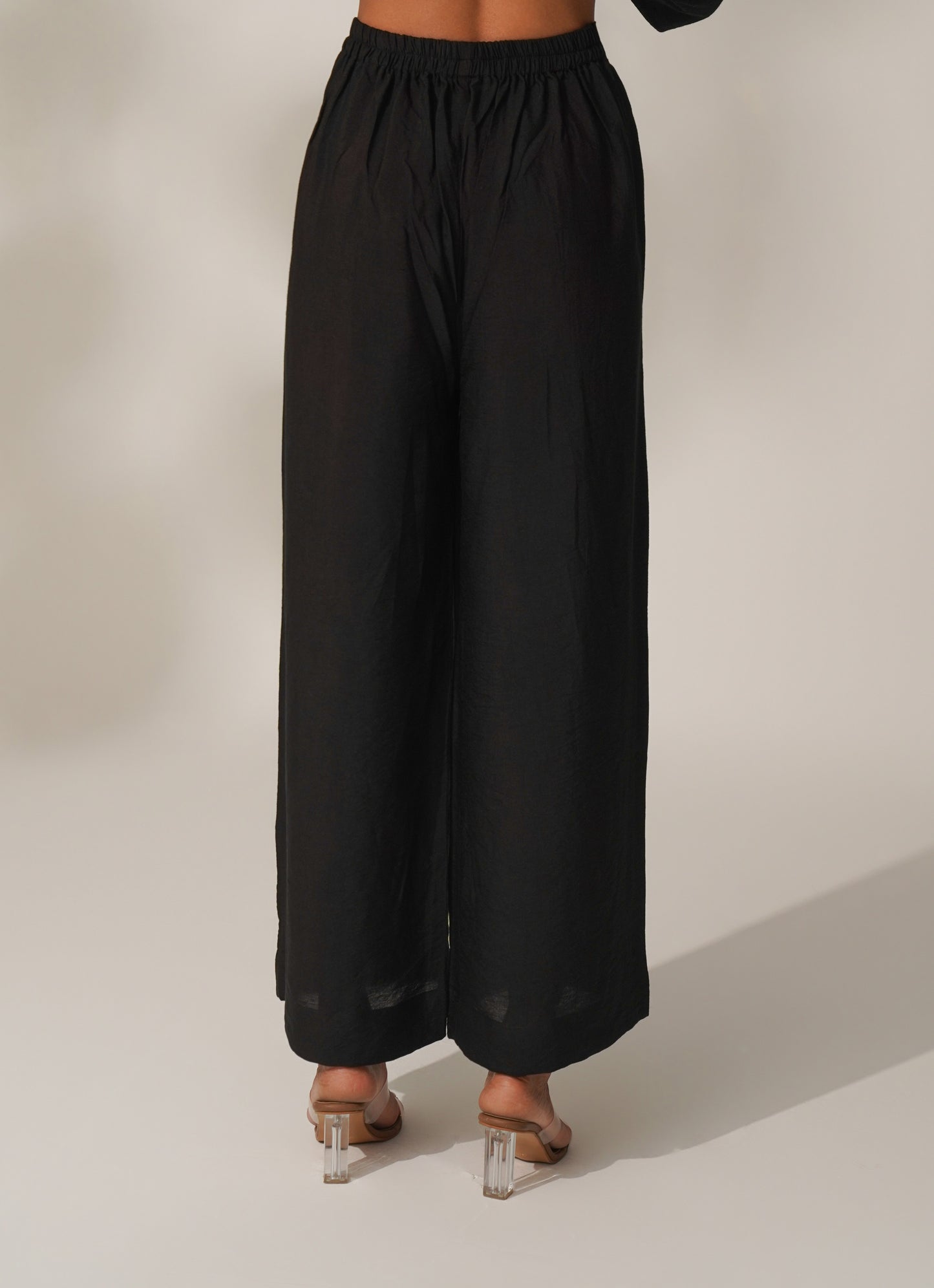 High Waisted Wide Leg Pant (Black)
