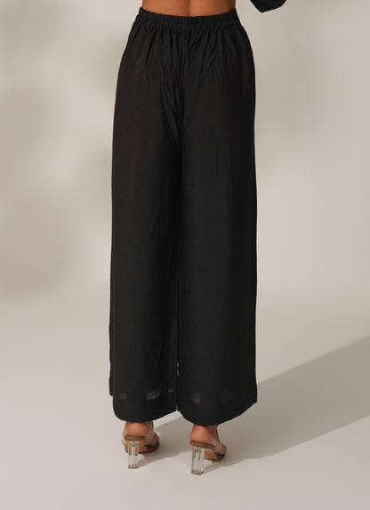 High Waisted Wide Leg Pant (Black)
