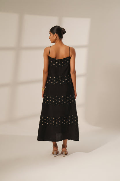 Horizontal Panelled Dress (Black)